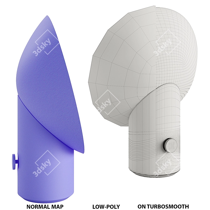 Elegant Lola Marble Table Lamp 3D model image 4