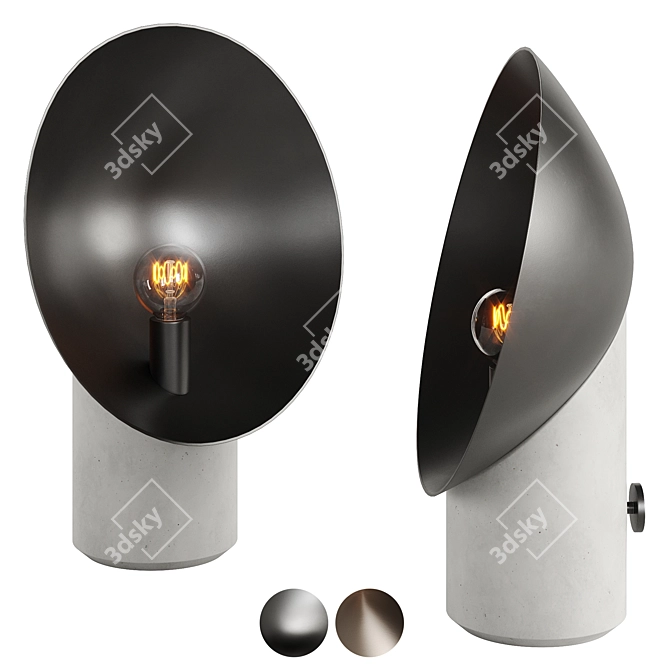 Lola Table Lamp: Elegant Brass & Concrete Design 3D model image 1