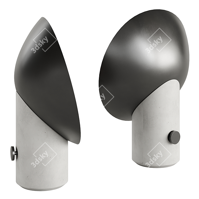 Lola Table Lamp: Elegant Brass & Concrete Design 3D model image 4