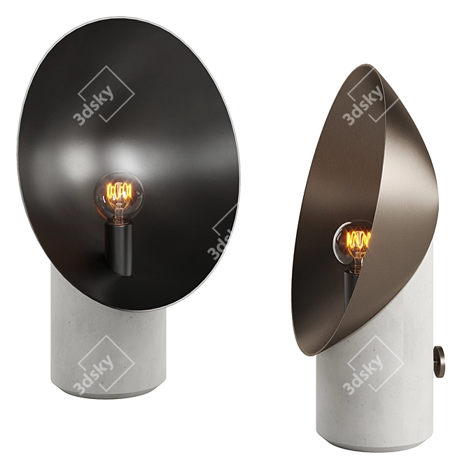 Lola Table Lamp: Elegant Brass & Concrete Design 3D model image 6