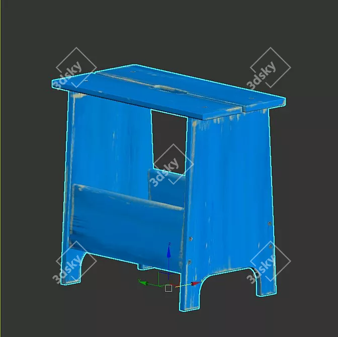 IKEA Pine Table & Storage Bench 3D model image 7