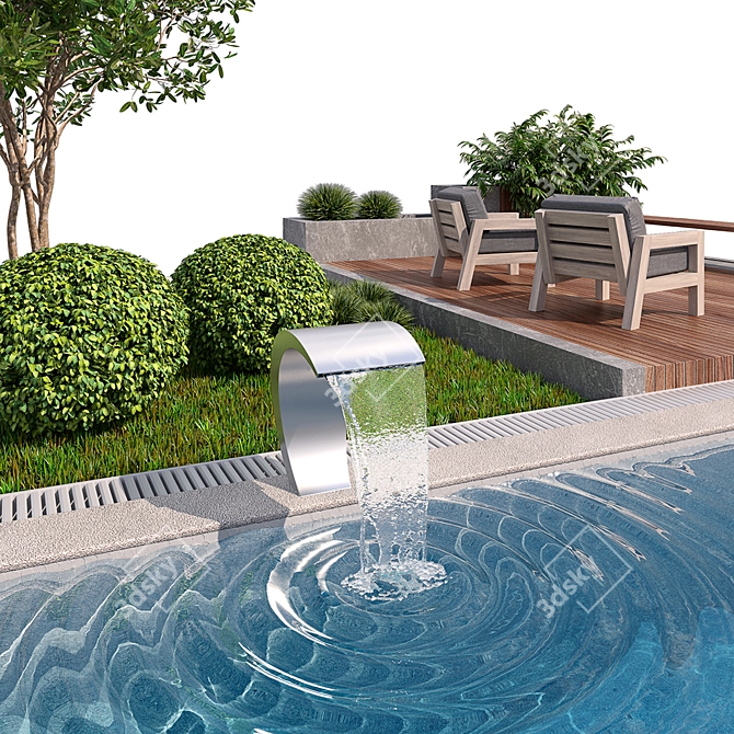 Luxury Pool Paradise: Corona 3D Model 3D model image 3