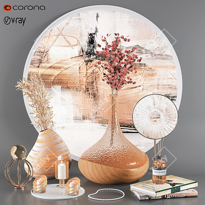 Elegant Decor Set: High-Quality & Compact 3D model image 1