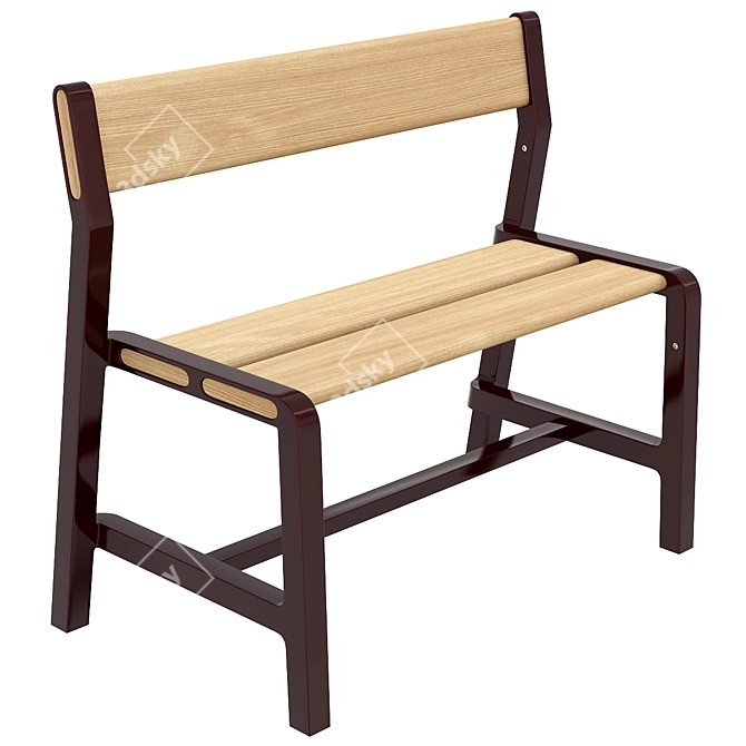 Modern Beech Red Children's Bench - YPPERLIG by IKEA 3D model image 1