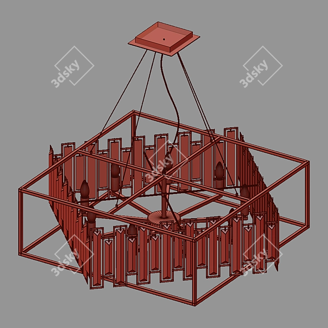 Crystal Cella Pendant Chandelier 3D model image 2