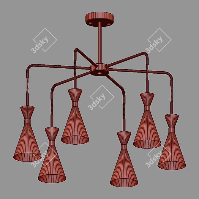 Glustin Metal Shade Chandelier | Bogate's 3D model image 2