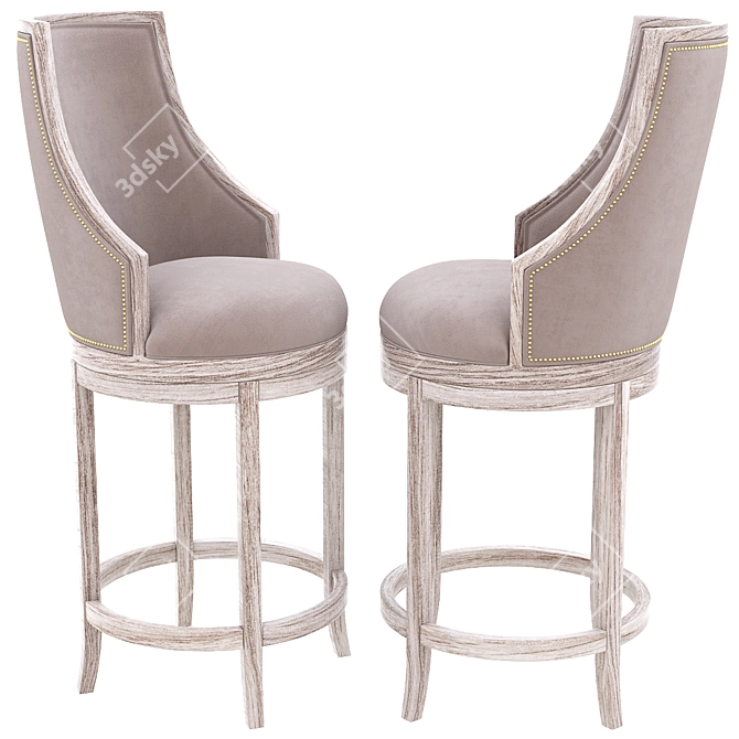 Sprintz Furniture Retro Swivel Barstool 3D model image 2