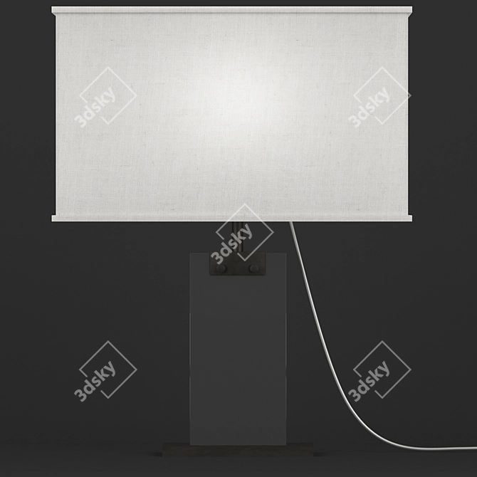 Rectangular Crystal Accent Lamp 3D model image 4