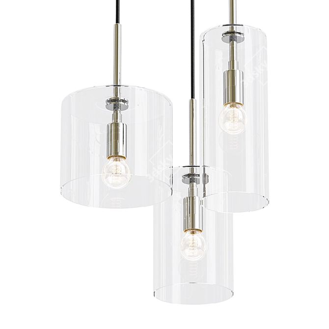 Elegant Rockford Pendant Chandelier 3D model image 1
