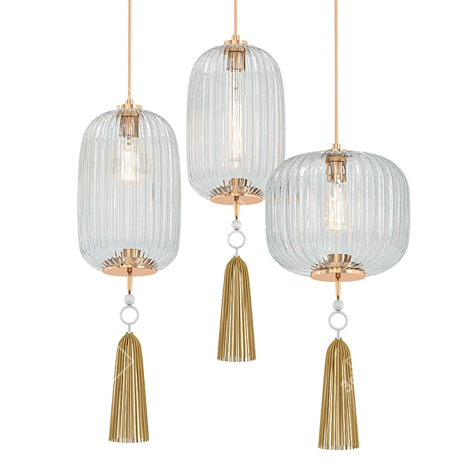 Elegant Scarletta Tassel Pendant 3D model image 1