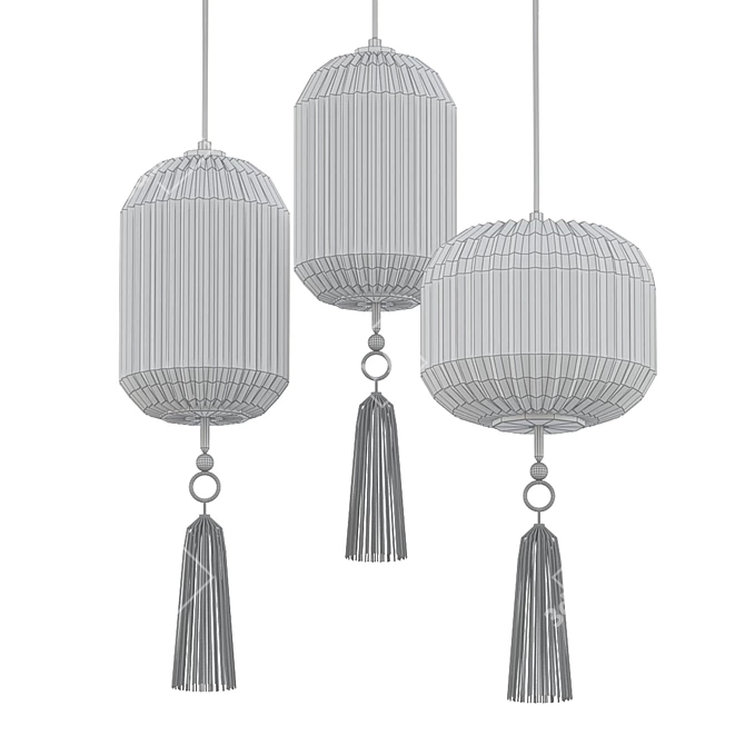 Elegant Scarletta Tassel Pendant 3D model image 2