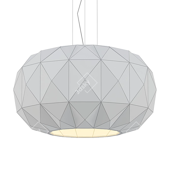 Sleek Glass Pendant Lamp 3D model image 2