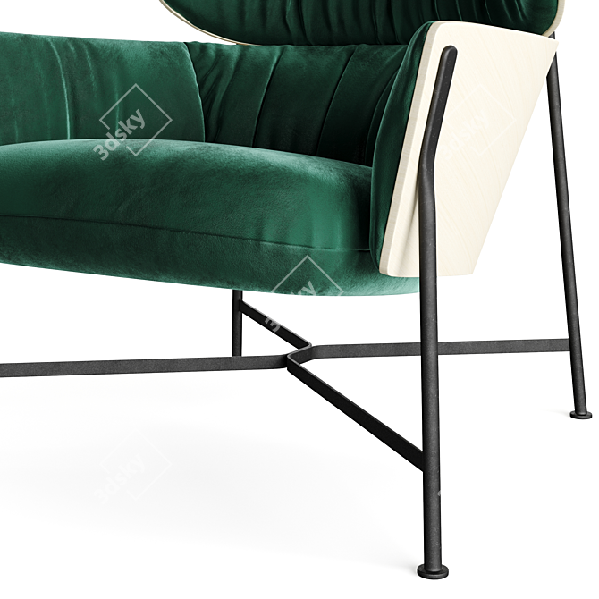 Caristo High Back Armchair: Subdividable Design 3D model image 4