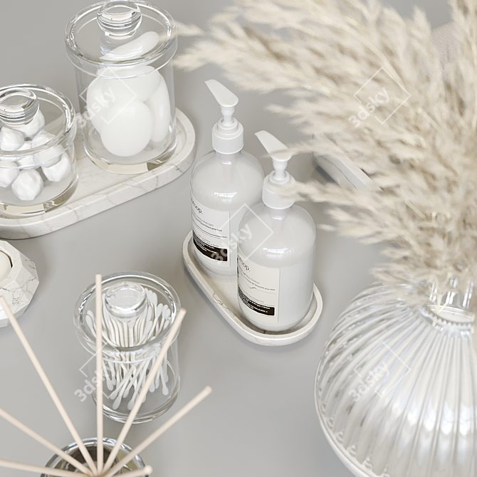 Modern Bathroom Accessories Set 3D model image 4