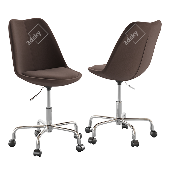 Modern Height-Adjustable Office Chair 3D model image 6