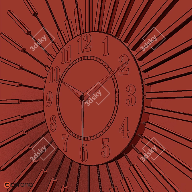 Elegant Wall Clock Decor 3D model image 5