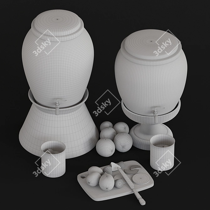 Elegant Glass Beverage Jar 3D model image 4