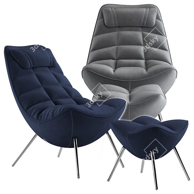 Lulea Armchair: Stylish, Comfortable, and Versatile 3D model image 2