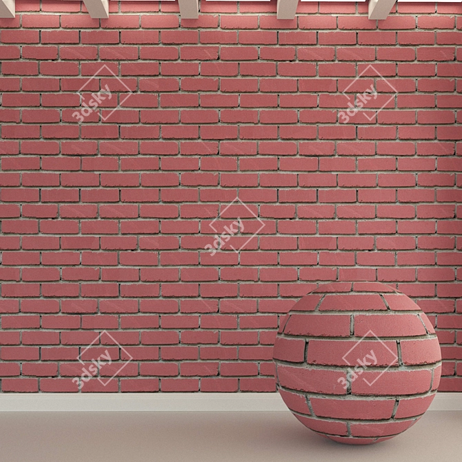 Old Brick Wall Texture 3D model image 1