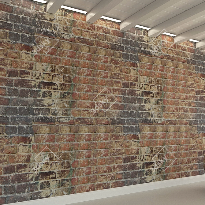  Authentic Vintage Brick Wall 3D model image 3