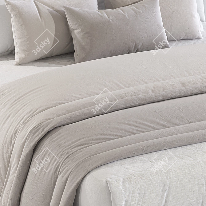 Elegant Modernist Slim Beds 3D model image 4
