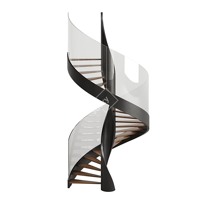 Elegant Spiral Staircase Design 3D model image 1