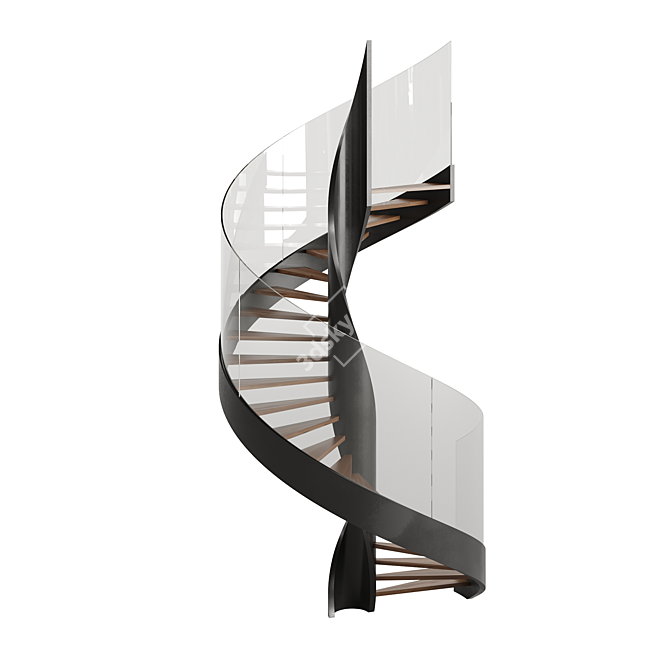 Elegant Spiral Staircase Design 3D model image 2