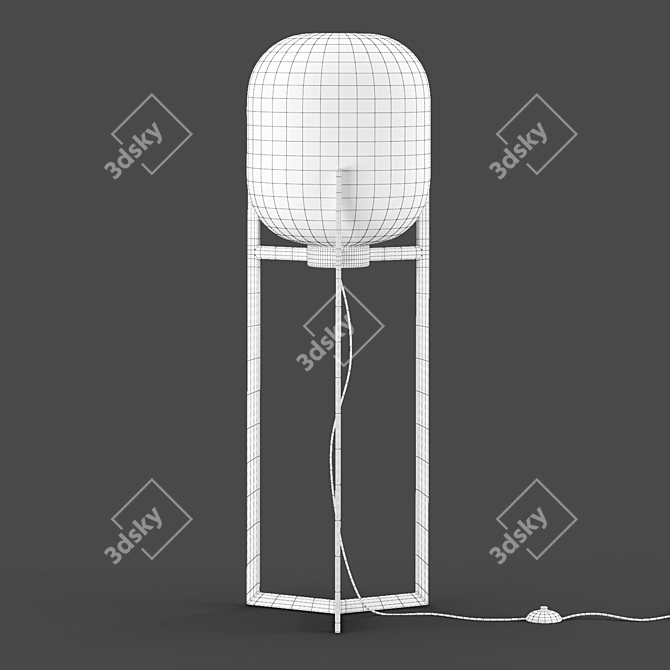 Sleek Steel Sasha Floor Lamp 3D model image 4