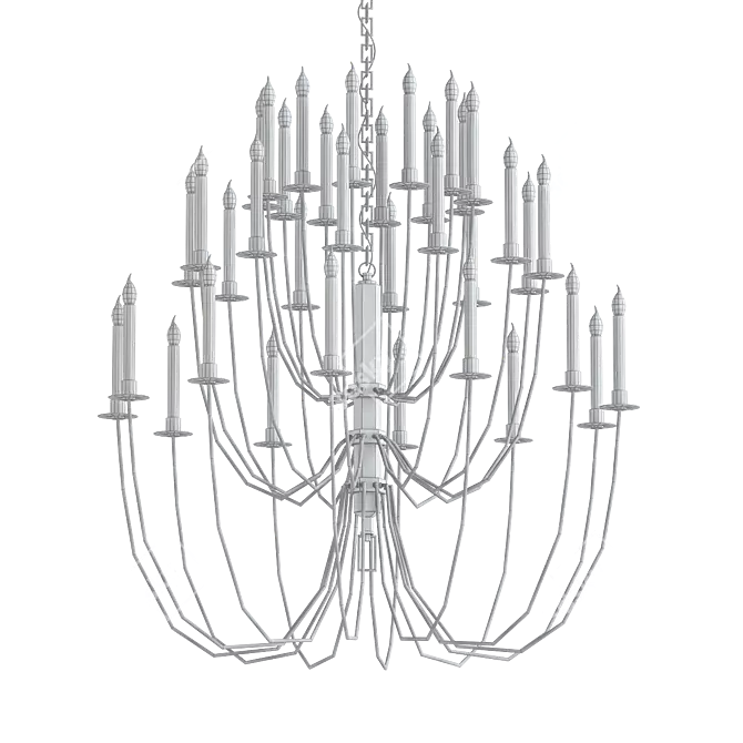 Elegant Erika Three-Tier Chandelier 3D model image 2