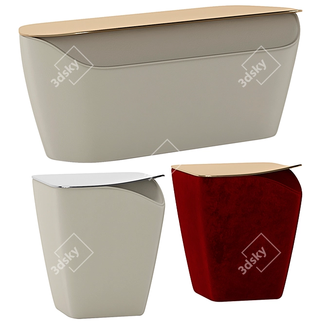 Masouleh Bench Stool: Elegant Artistic Furniture 3D model image 1