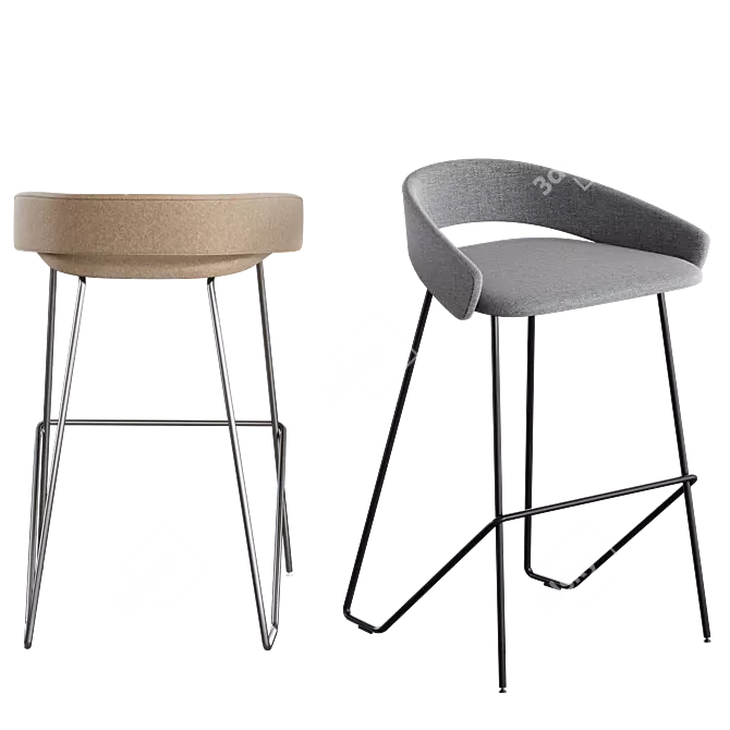 Kastel KIMMI Stool: Sleek and Stylish Seating Solution 3D model image 2