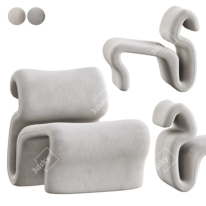 Versatile and Stylish Etcetera Easy Chair 3D model image 2