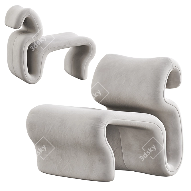Versatile and Stylish Etcetera Easy Chair 3D model image 3