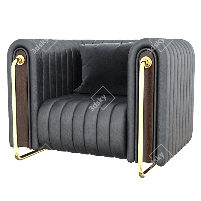 Modern Rivers Armchair | Stylish Design 3D model image 2