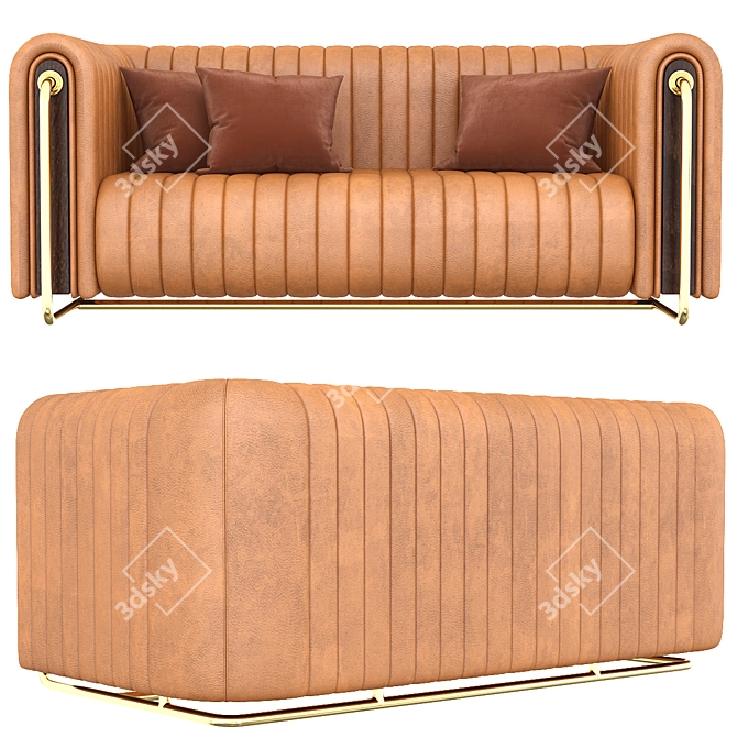 Modern Rivers Sofa: Realistic Design | 3D Model 3D model image 3