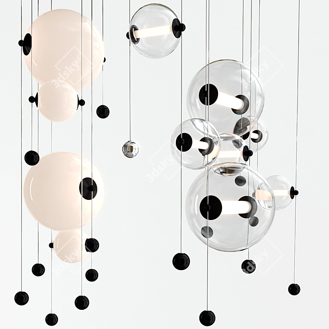 Modern LED Abacus Pendant & Linear Suspension 3D model image 1