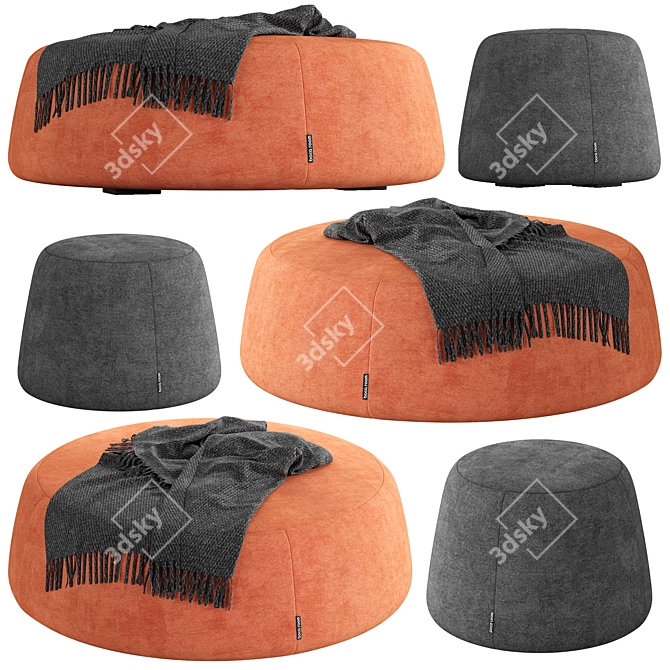 Boca Pouf: Stylish Comfort for Your Home 3D model image 1