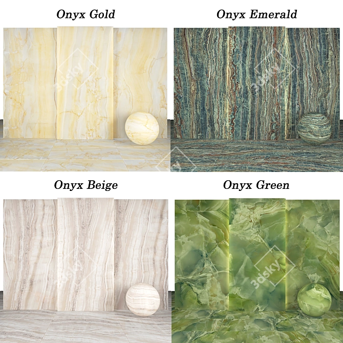 Luxury Onyx Collection: 20 Stunning Textures, Various Sizes [3D Models Included] 3D model image 2