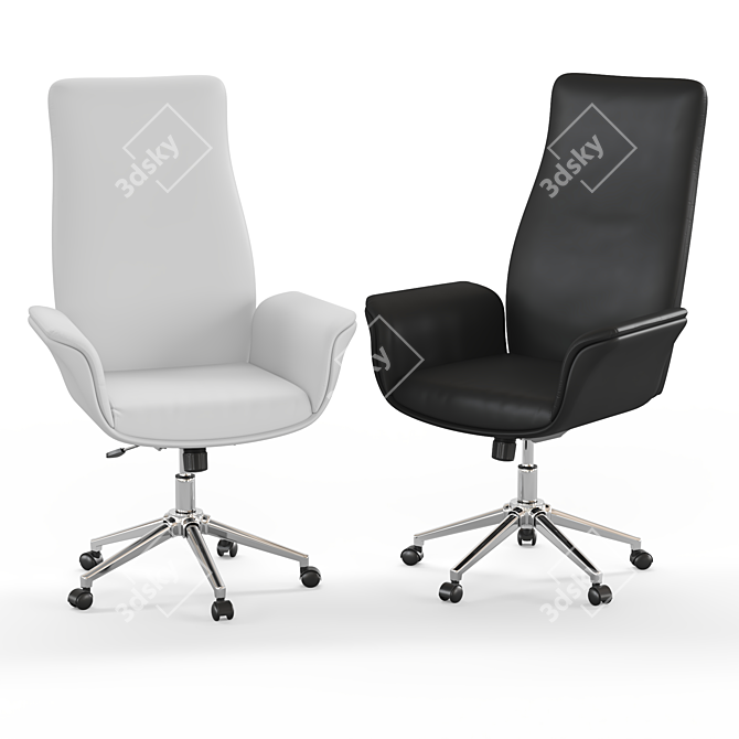 Modern High Back Leather Office Chair 3D model image 3