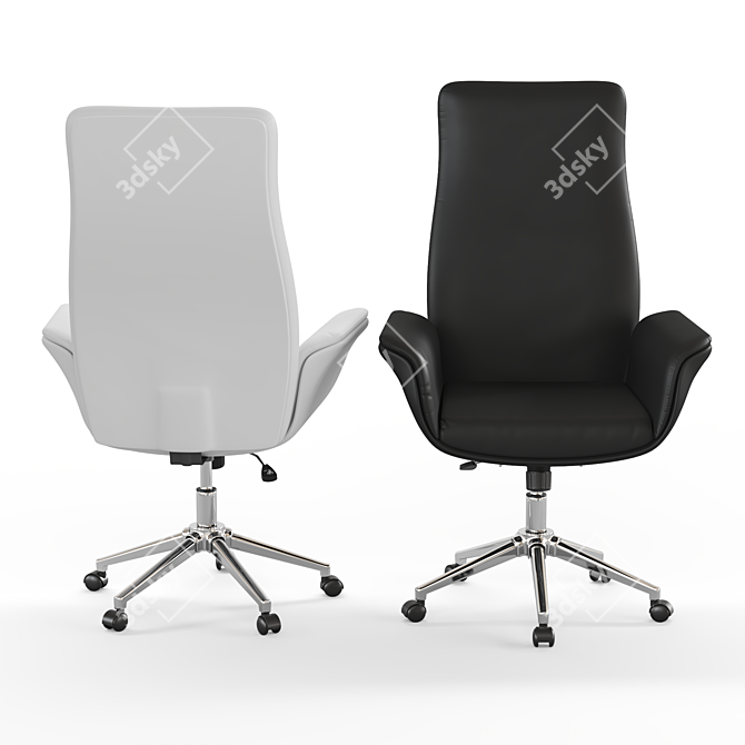 Modern High Back Leather Office Chair 3D model image 4