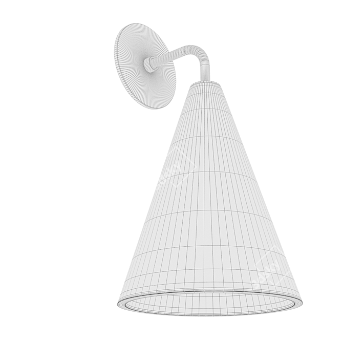 Elegant Plaster Cone Wall Light 3D model image 2