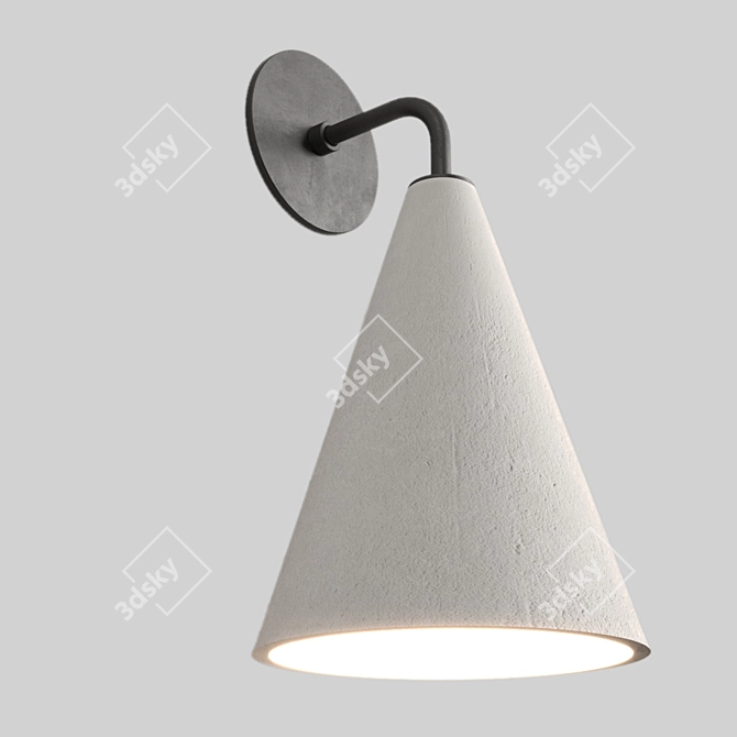 Elegant Plaster Cone Wall Light 3D model image 4