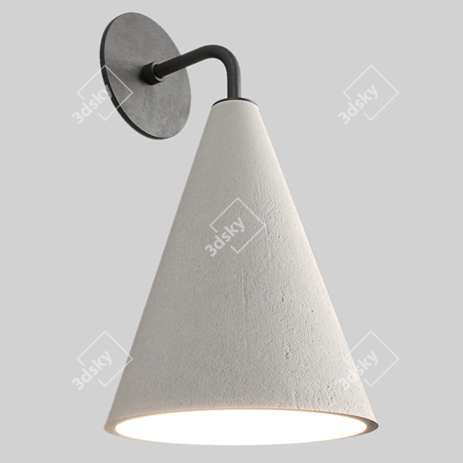 Elegant Plaster Cone Wall Light 3D model image 5
