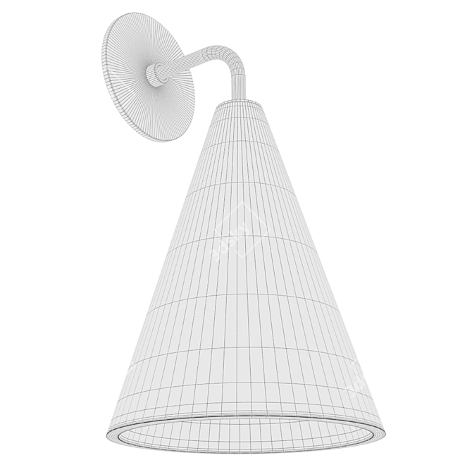 Elegant Plaster Cone Wall Light 3D model image 7