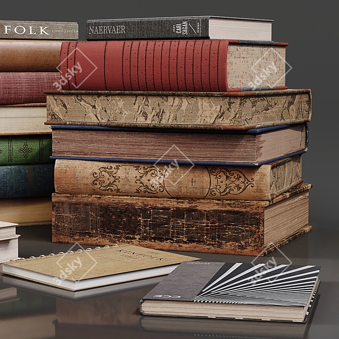 Vintage Literature Bundle | Classic Old Books 3D model image 3