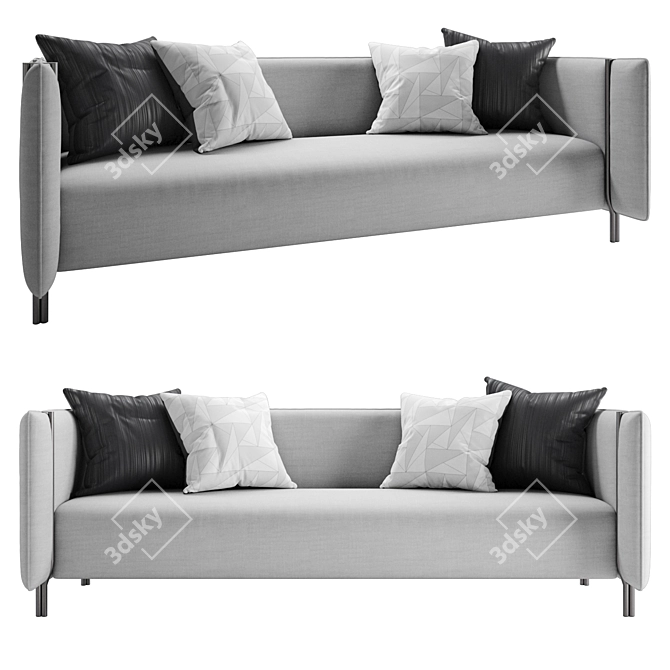 Sleek Contemporary Sofa 3D model image 1