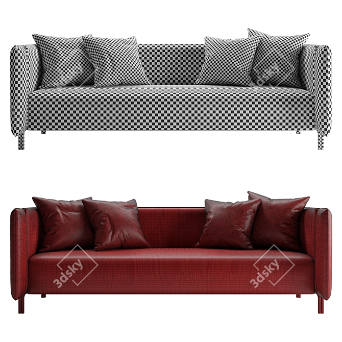 Sleek Contemporary Sofa 3D model image 3