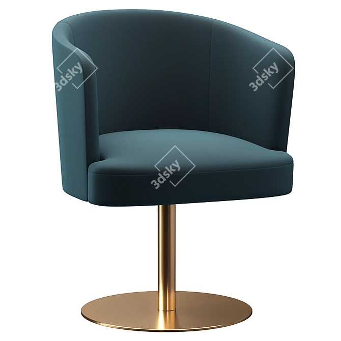 Revy Velvet Office Chair 3D model image 2