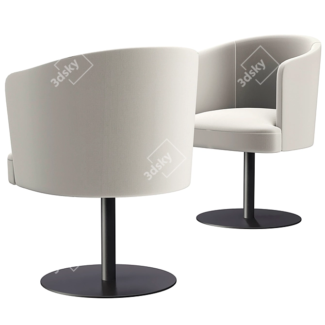 Revy Velvet Office Chair 3D model image 6