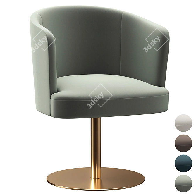 Revy Velvet Office Chair 3D model image 8